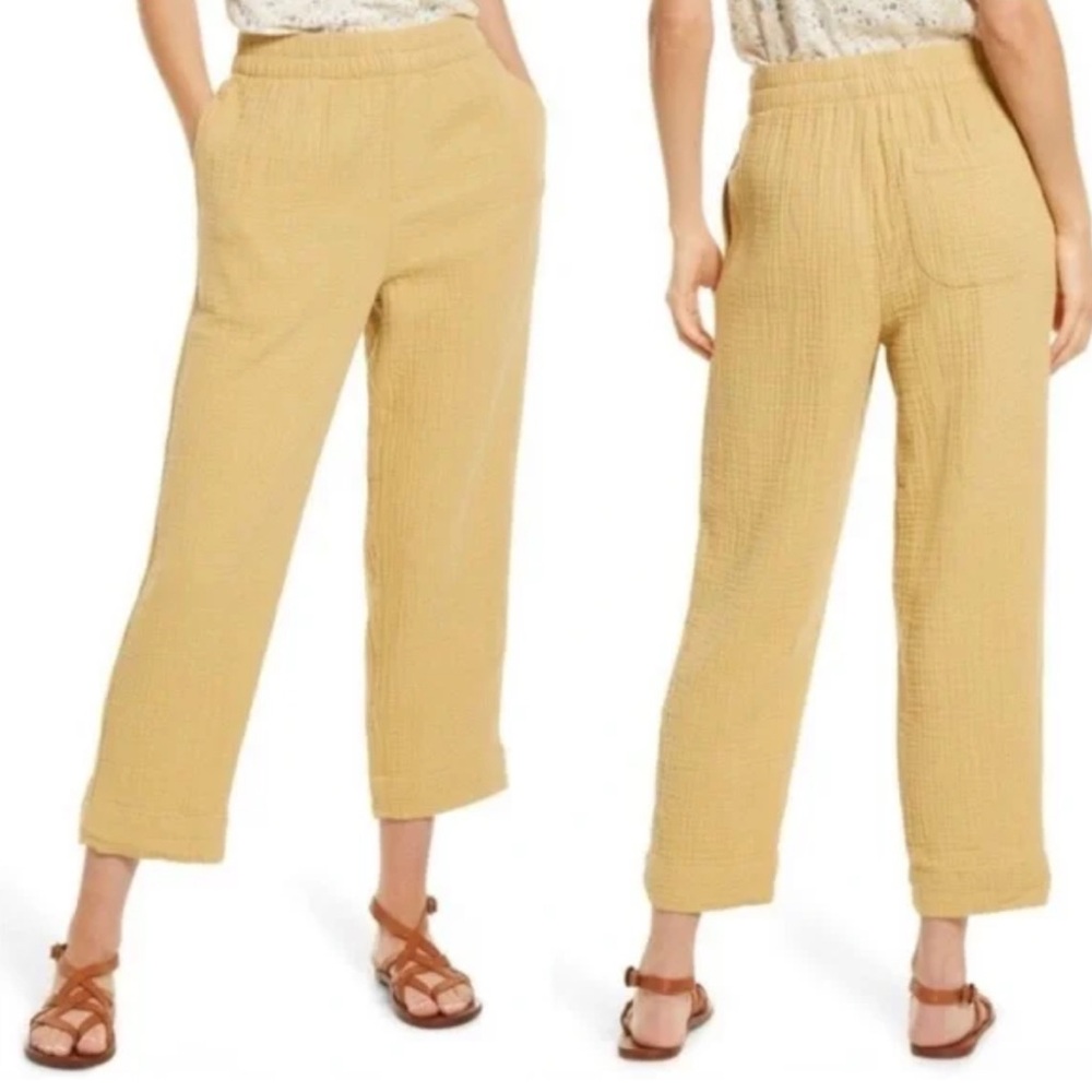 Madewell Lightspun Tapered Huston Pull-On Crop Pants Small